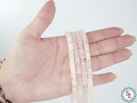 PIEDRA NATURAL DISCO 6*3MM CUARZO ROSADO