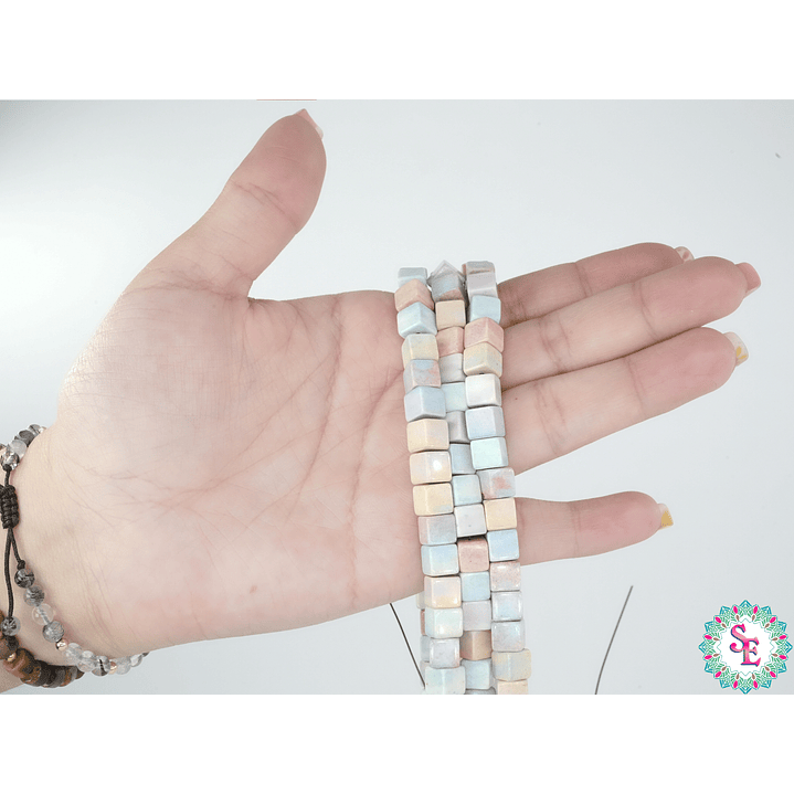 PIEDRA NATURAL CUBO 6*6MM JASPER ARCOIRIS 2