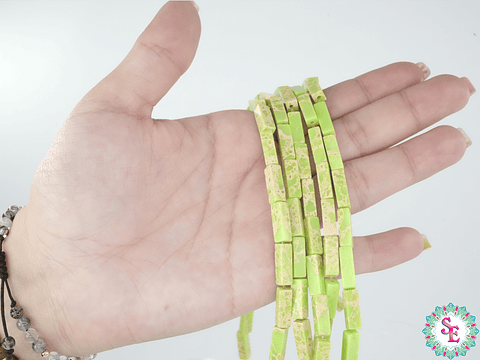 PIEDRA NATURAL LISA 4*13MM JASPER IMPERIAL VERDE BICHE FUERTE
