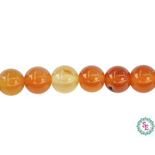 PIEDRA NATURAL LISA AGATA # 8MM NARANJA CLARA