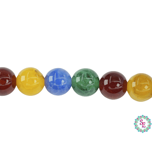 PIEDRA NATURAL  LISA # 8MM AGATA CRAQUELADA MIX