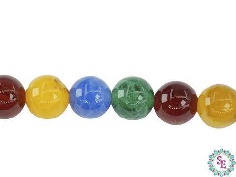 PIEDRA NATURAL  LISA # 8MM AGATA CRAQUELADA MIX