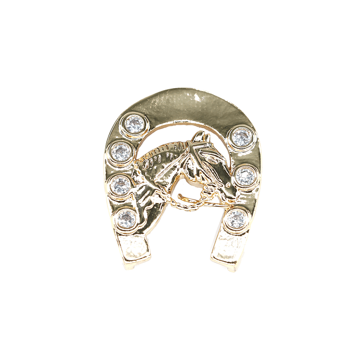 RODIO DORADO HERRADURA CABALLO CIRCON BLANCO 16*19MM 1