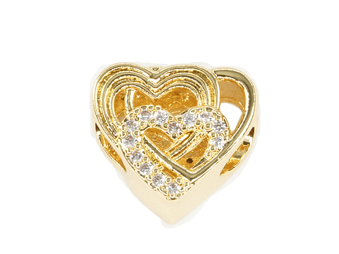 RODIO DORADO PANDORA 3 CORAZONES 12*11*8MM CIRCON