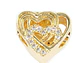 RODIO DORADO PANDORA 3 CORAZONES 12*11*8MM CIRCON - Miniatura 1