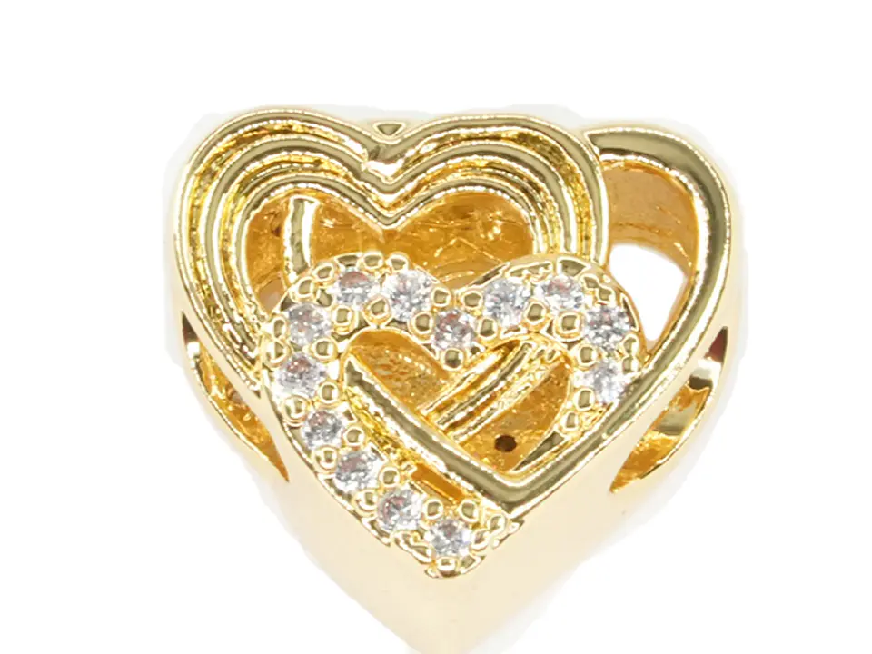 RODIO DORADO PANDORA 3 CORAZONES 12*11*8MM CIRCON 1