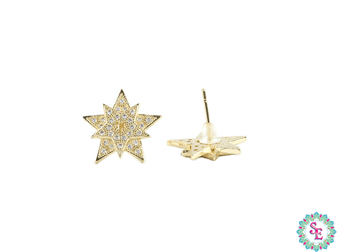 RODIO TERMINADO DORADO TOPO 16MM ESTRELLA CIRCON 