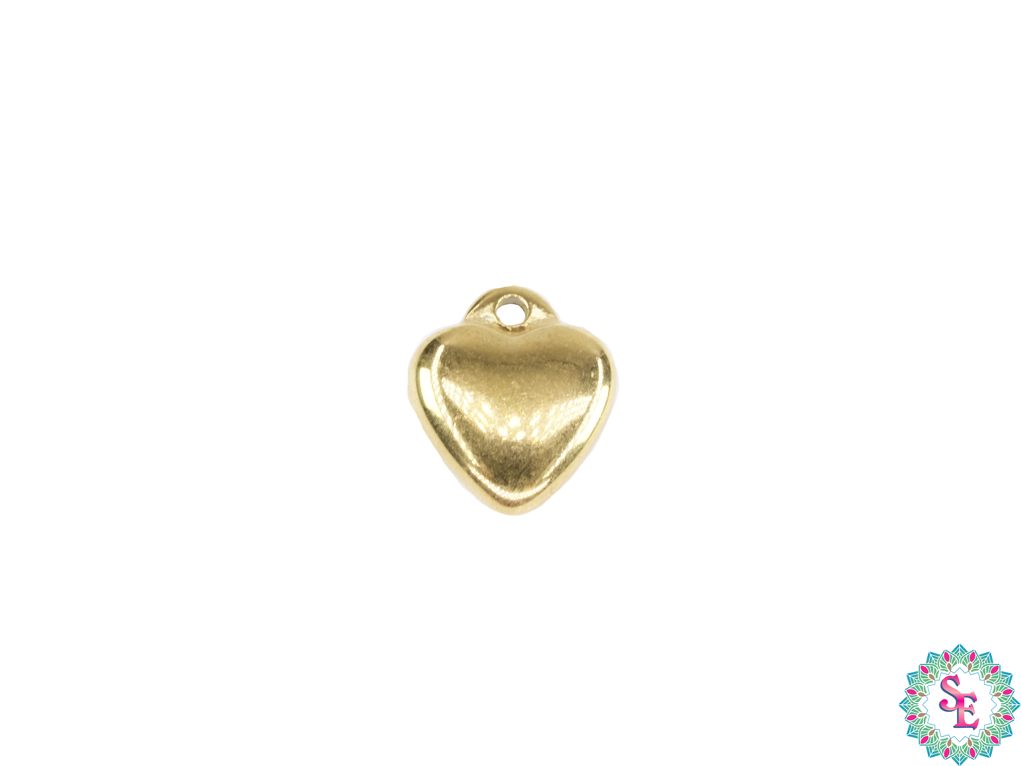 ACERO DORADO DIJE CORAZON MACIZO 11*10*3.5MM 