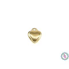 ACERO DORADO DIJE CORAZON MACIZO 11*10*3.5MM 