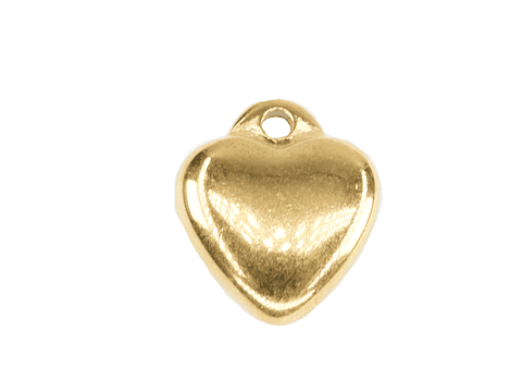 ACERO DORADO DIJE CORAZON MACIZO 11*10*3.5MM 