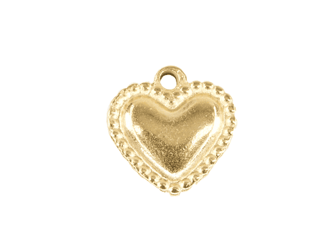 ACERO DORADO DIJE CORAZON BORDE MACIZO 11*10