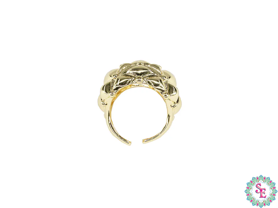 RODIO DORADO ANILLO CHUNKY #7.5  GRABADO 3