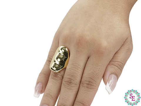 RODIO DORADO ANILLO CHUNKY #5 AMORFO OVALADO