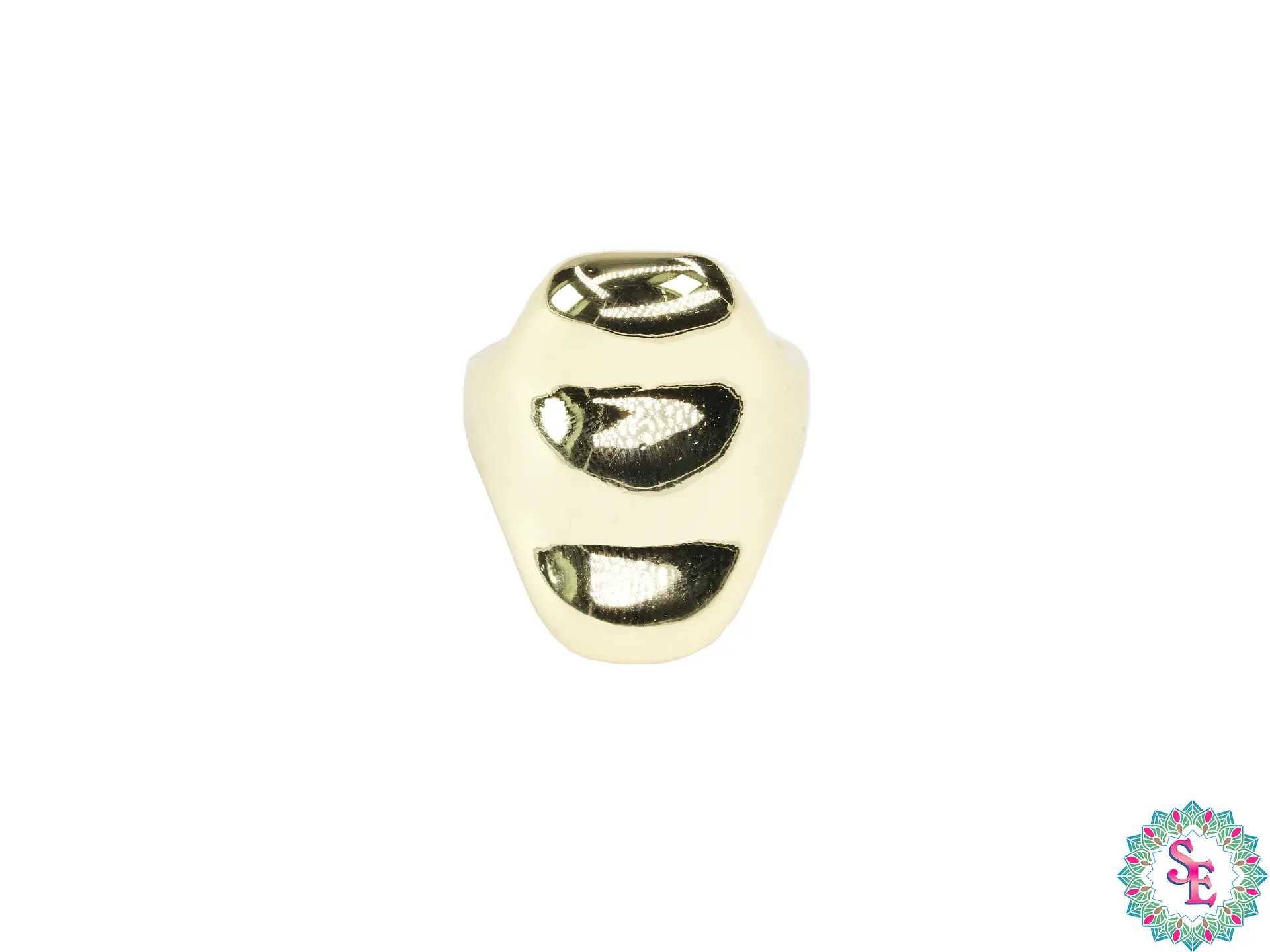 RODIO DORADO ANILLO CHUNKY #5 AMORFO OVALADO 2