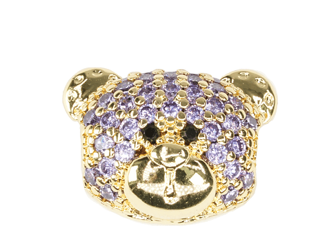 RODIO DORADO OSO PANDORA CARA CIRCON LILA 12MM