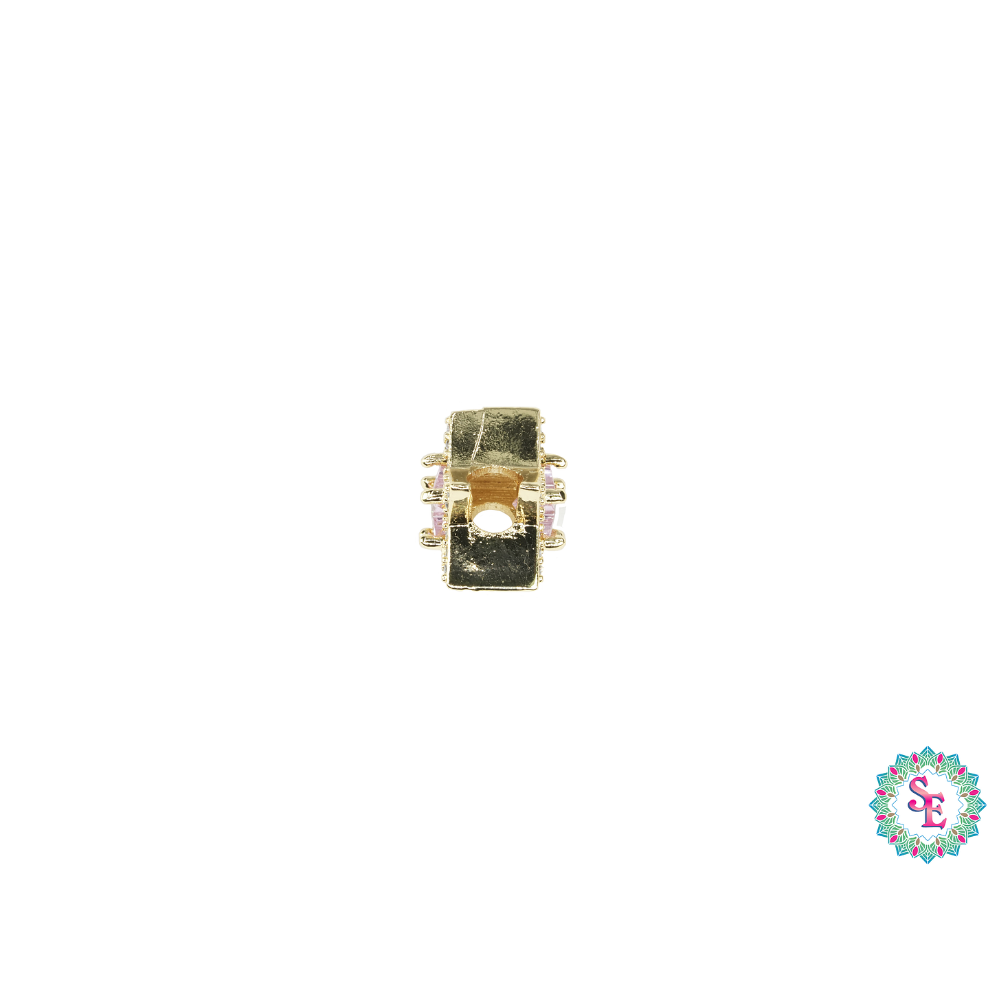 RODIO DORADO ESTRELLA PANDORA CIRCON ROSADO 15MM 2