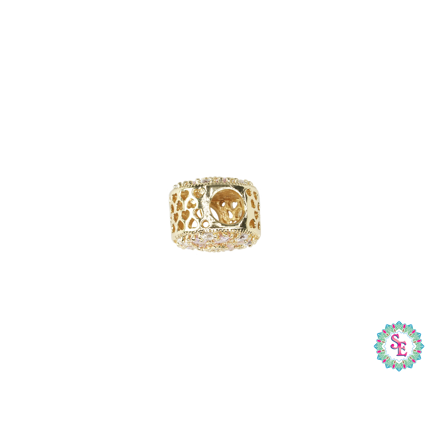 RODIO DORADO SEP REDODONDO PANDORA CIRCON ROSA 11MM 2