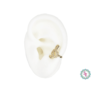 RODIO DORADO EARCUFF 10MM SERPIENTE CIRCON BLANCO 