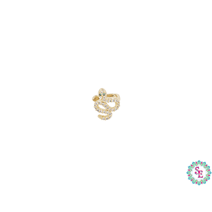 RODIO DORADO EARCUFF 10MM SERPIENTE CIRCON BLANCO 