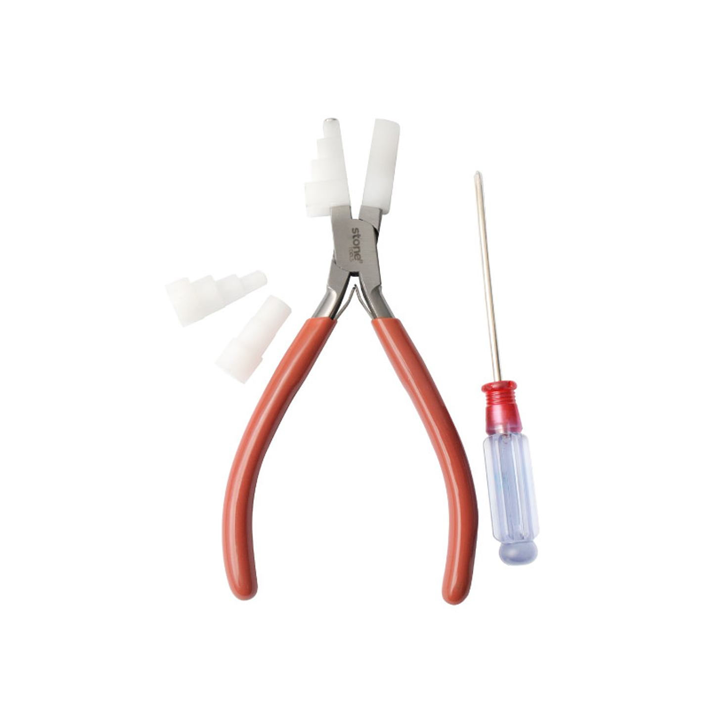 HERRAMIENTA STONE ACERO INOXIDABLE PINZA PUNTA NYLON INTERCAMBIABLE PLR-569  16.5CM 2