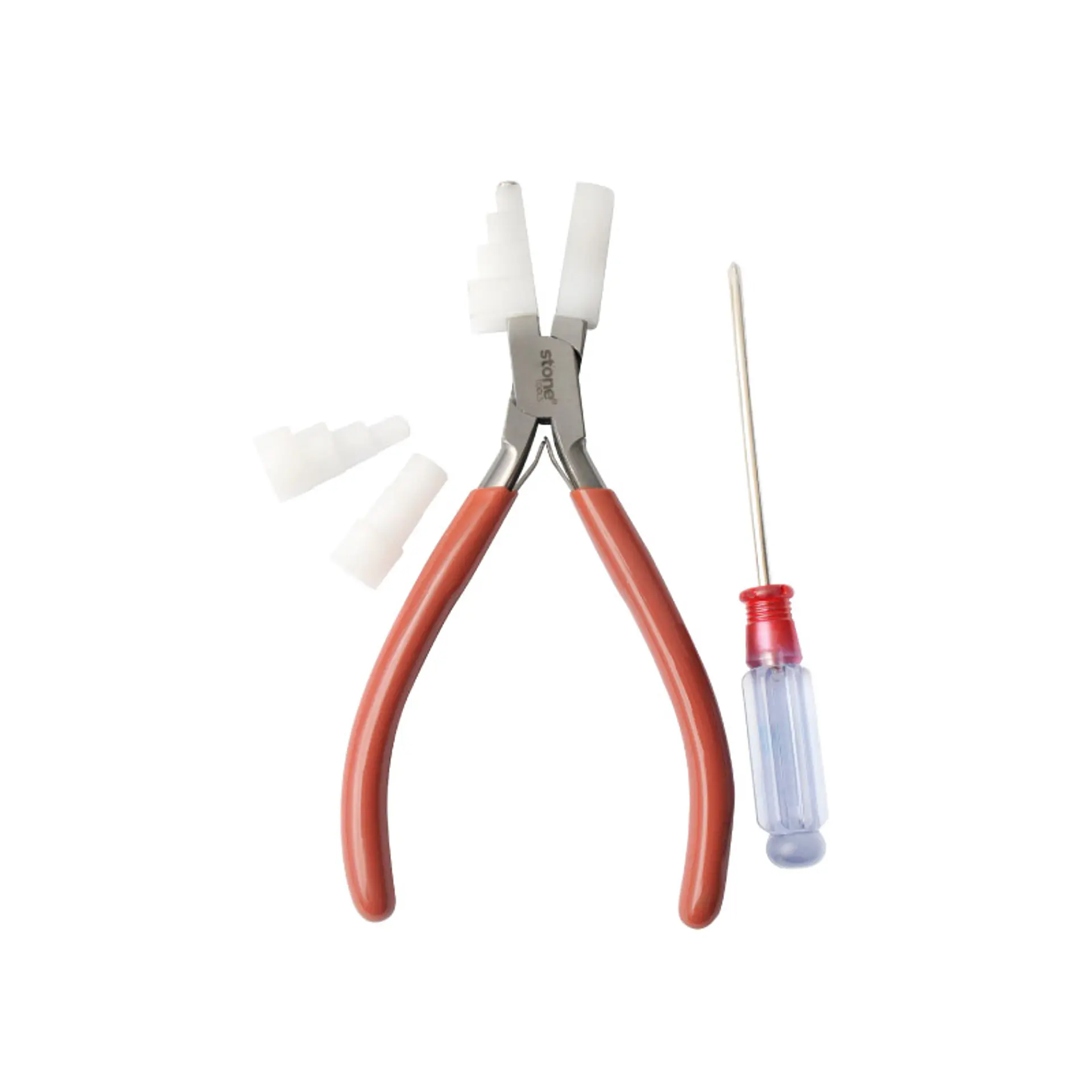 HERRAMIENTA STONE ACERO INOXIDABLE PINZA PUNTA NYLON INTERCAMBIABLE PLR-569  16.5CM 2