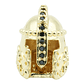 RHODIUM WARRIOR HELMET PQ GOLDEN ZIRCON BLACK 10*15MM - thumbnail 1