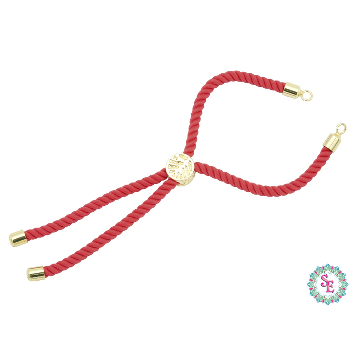 RODIO DORADO CORDON PULSERA ROJO 3MM  1