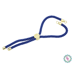 RODIO DORADO CORDON PULSERA AZUL 3MM 