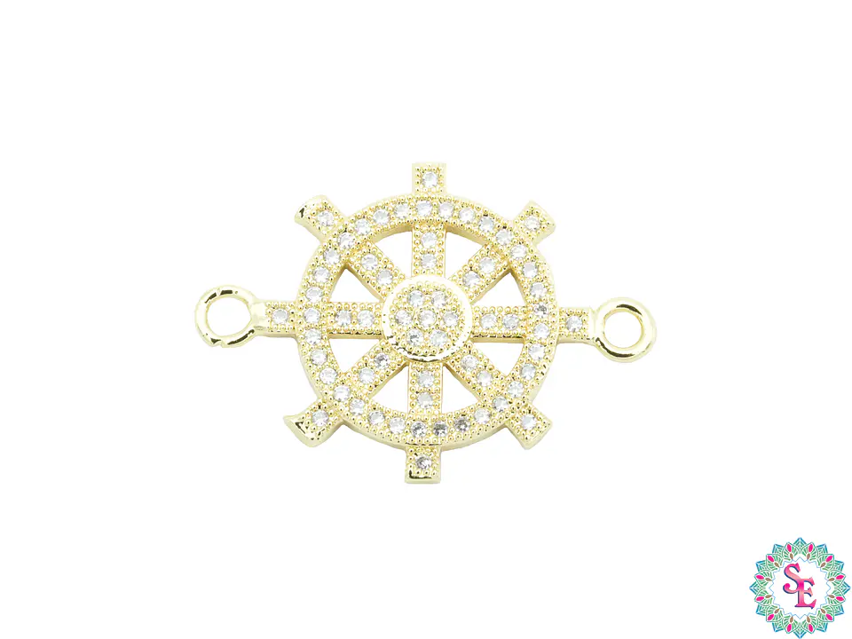 RODIO DORADO TERMINAL TIMON  CIRCON BLANCO 27*20MM  1