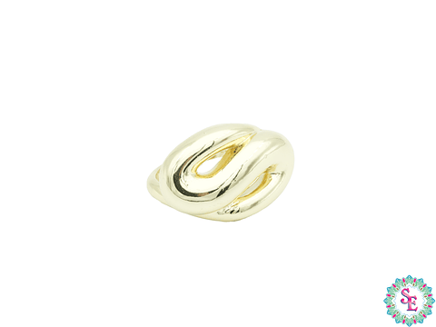 RODIO DORADO ANILLO #6.5  FORMA EN S 26*17MM
