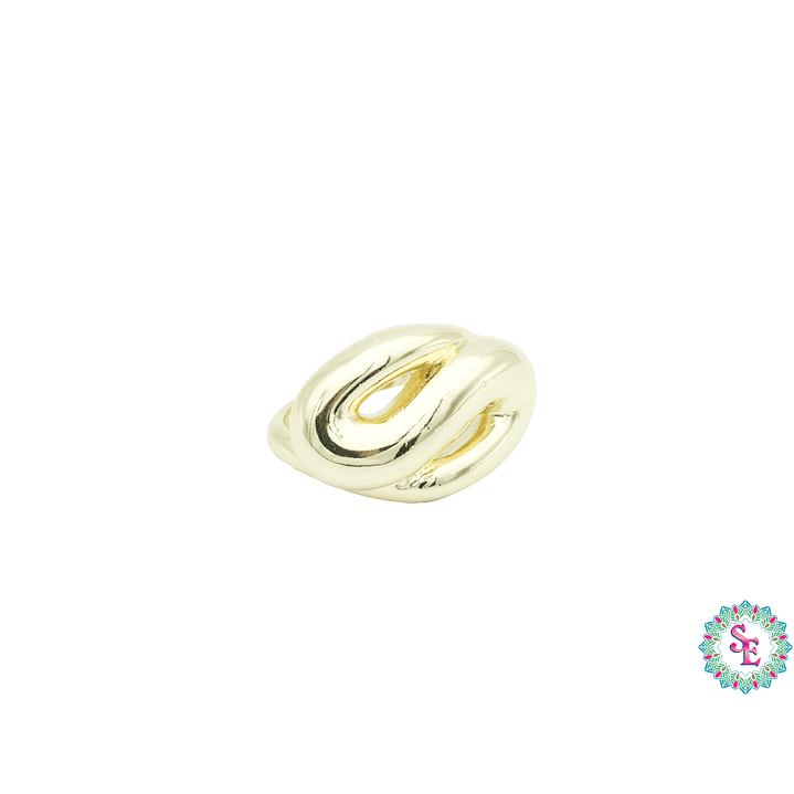 RODIO DORADO ANILLO #6.5  FORMA EN S 26*17MM 2