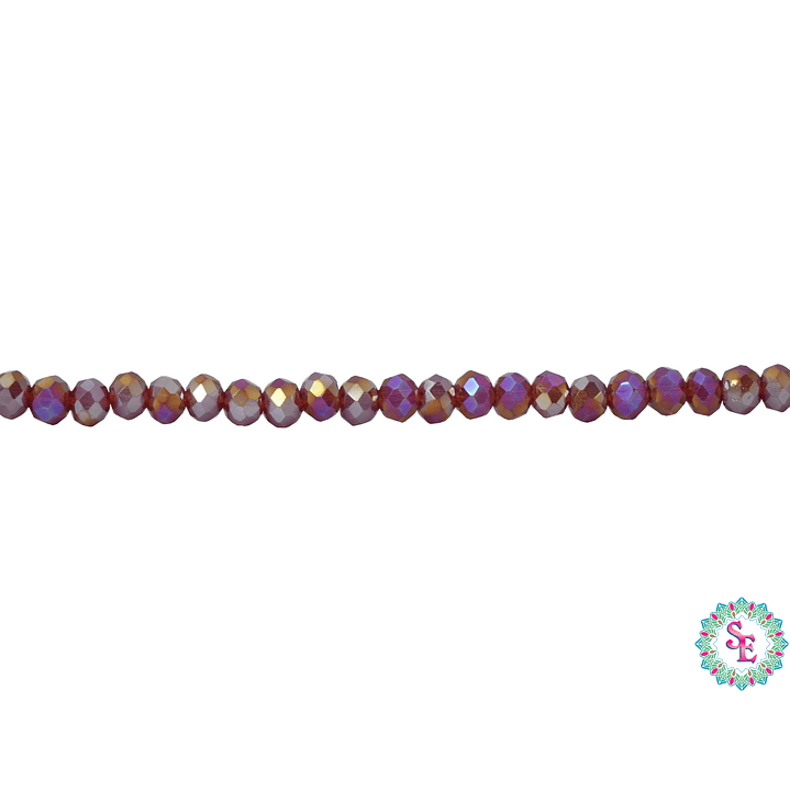 CRISTAL MURANO # 3MM ROJO OSCURO AB TRASNPARENTE 1