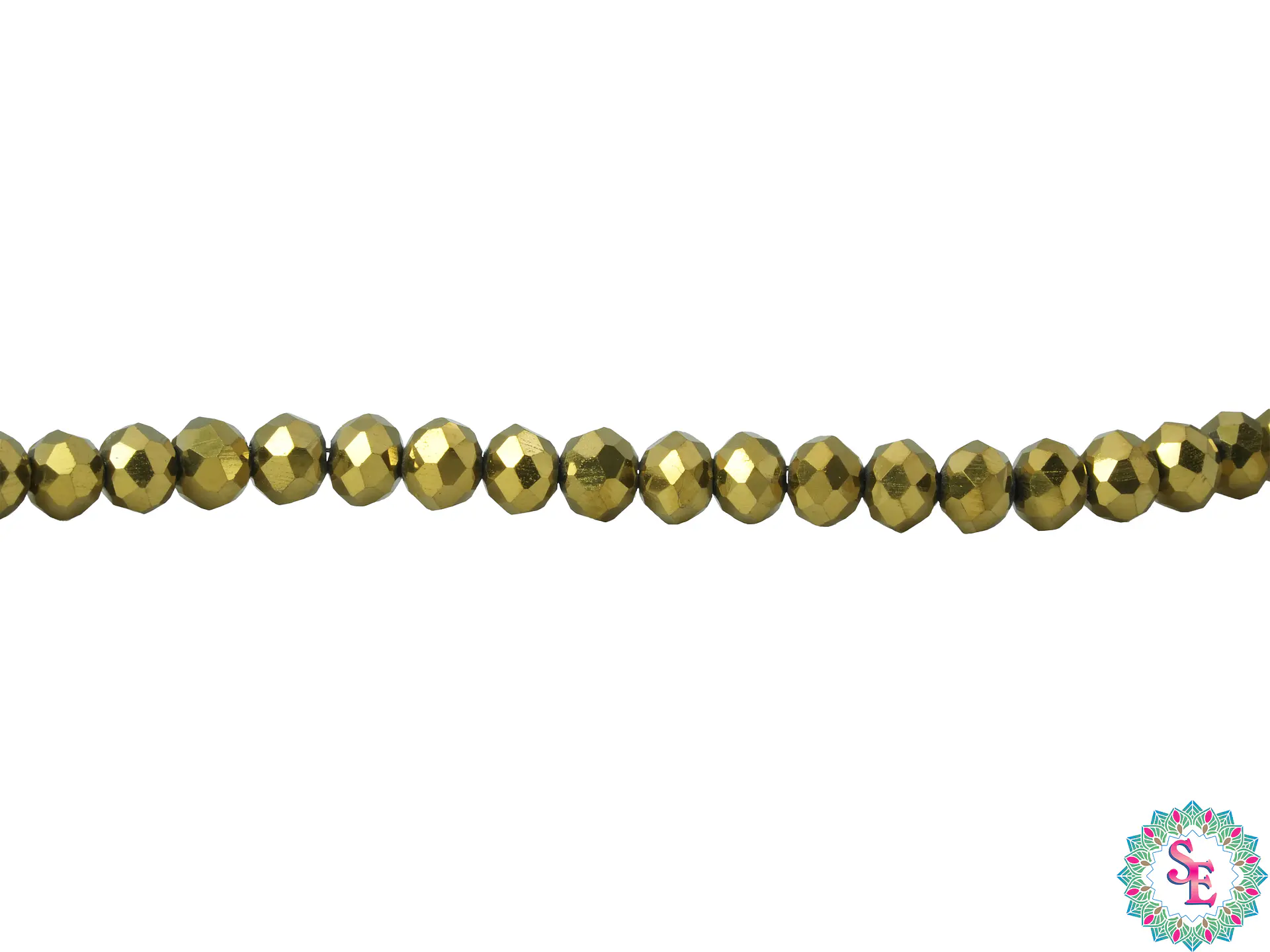 CRISTAL MURANO # 4MM DORADO METALIZADO  TIRA 146 UND APROX 1