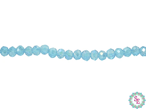 MURANO RONDEL # 3MM AZUL TURQUEZA AB TRANSPARENTE