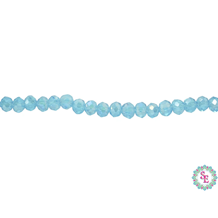 MURANO RONDEL # 3MM AZUL TURQUEZA AB TRANSPARENTE 1
