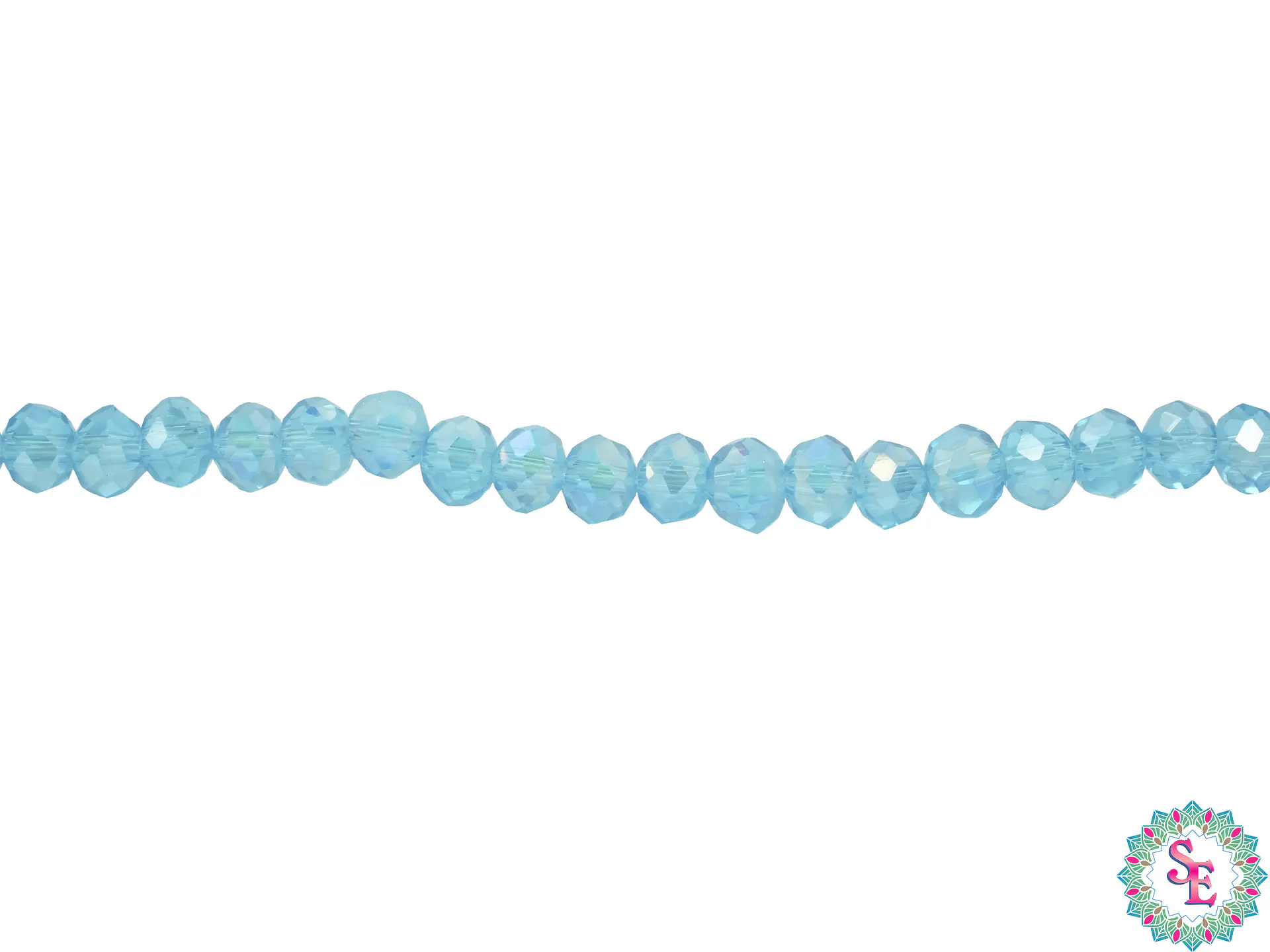 MURANO RONDEL # 3MM AZUL TURQUEZA AB TRANSPARENTE 1