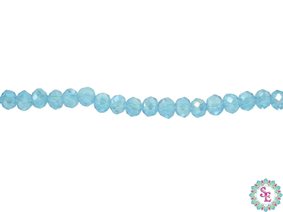 MURANO RONDEL # 3MM AZUL TURQUEZA AB TRANSPARENTE 1