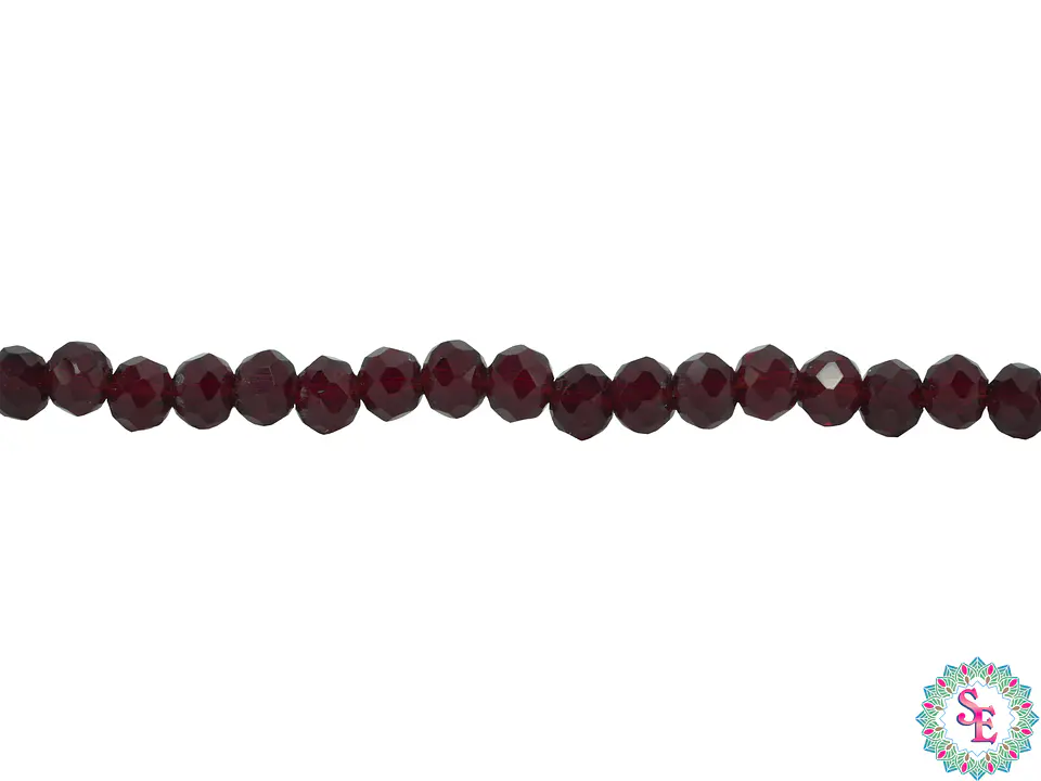 CRISTAL MURANO # 3MM ROJO OSCURO TRANSPARENTE  1