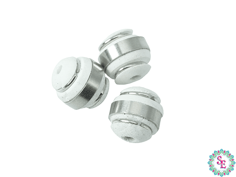 NEOPRENO BLANCO # 8MM UNA BANDA PLATEADO 2 ARGOLLA