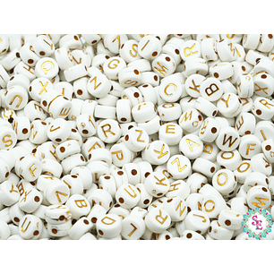 ACRILICO PLANO BLANCO LETRA DORADA 8MM 