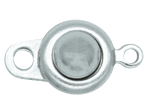 ACERO PLATEADO BROCHE PRESION REDONDO 8MM