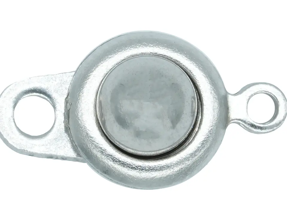 ACERO PLATEADO BROCHE PRESION REDONDO 8MM 1