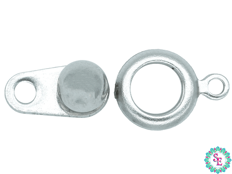 ACERO PLATEADO BROCHE PRESION REDONDO 8MM