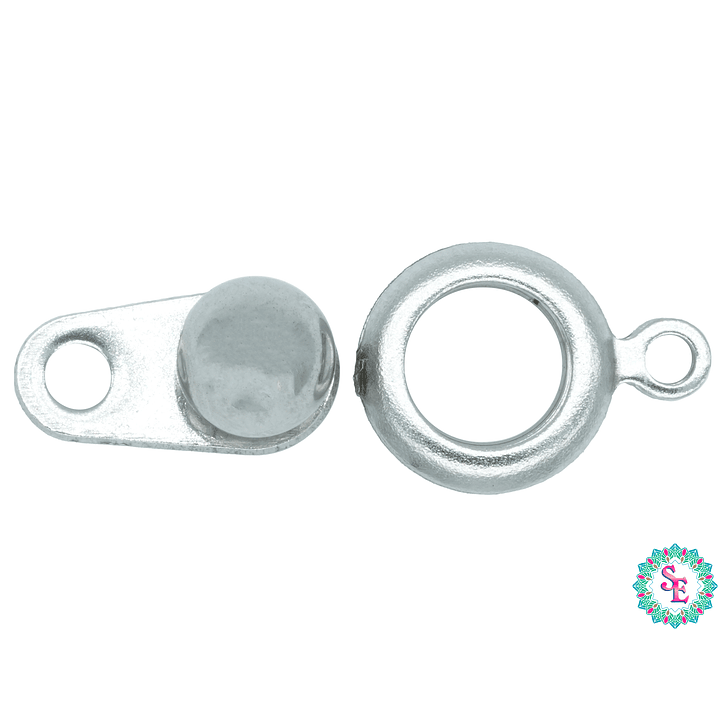 ACERO PLATEADO BROCHE PRESION REDONDO 8MM 2