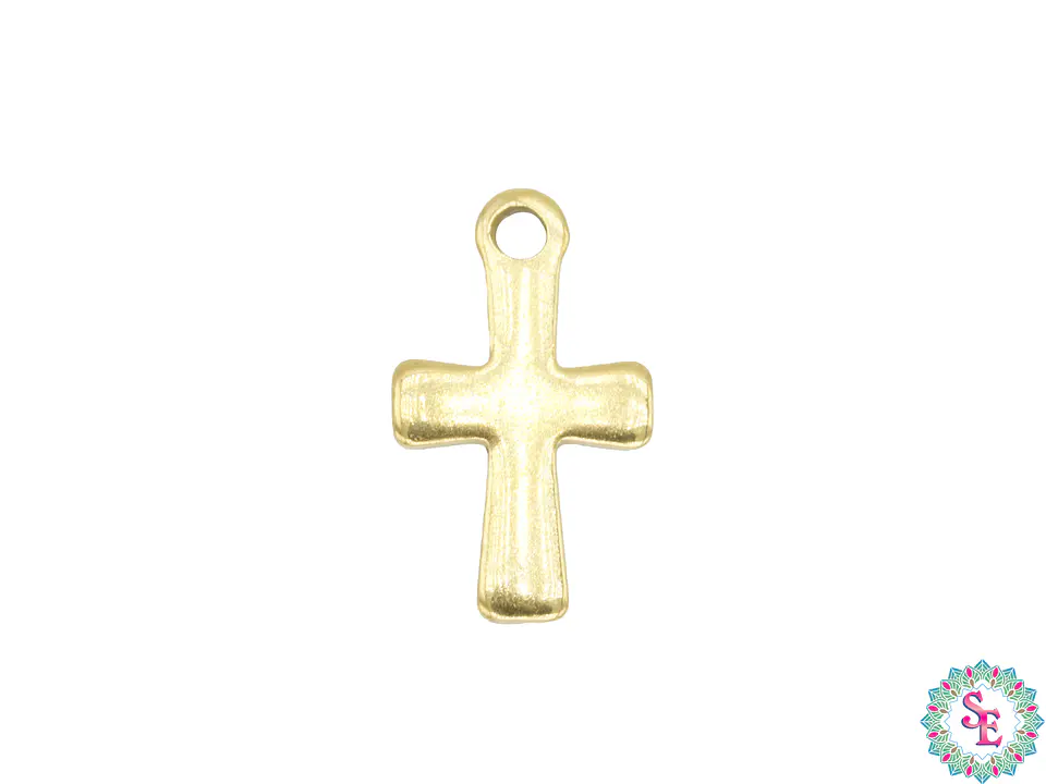 ACERO DORADO DIJE CRUZ 12*7*1MM 1