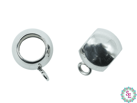 ACERO PLATEADO PORTA DIJE # 8MM