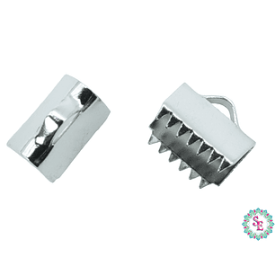 ACERO PLATEADO TERMINAL CARTERA LISO 10.5MM   