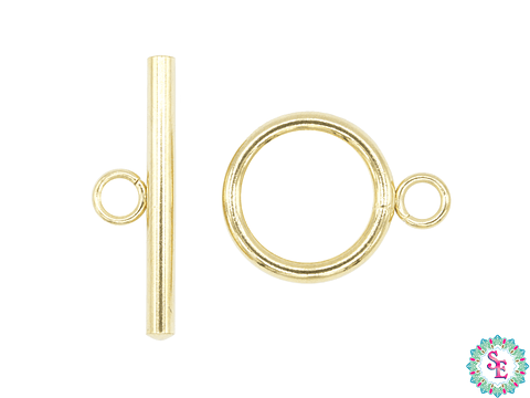 ACERO DORADO BROCHE SALVA VIDA REDONDO 15MM