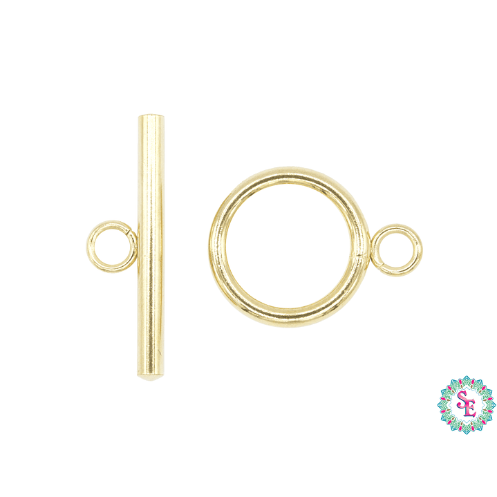 ACERO DORADO BROCHE SALVA VIDA REDONDO 15MM 1