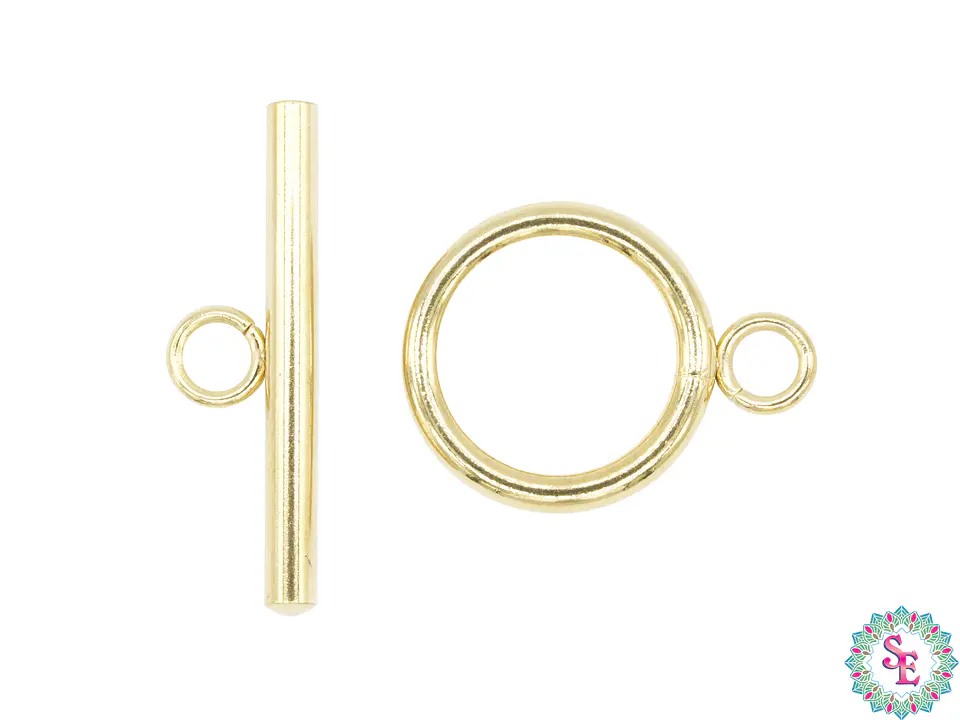 ACERO DORADO BROCHE SALVA VIDA REDONDO 15MM 1